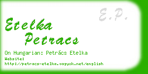 etelka petracs business card